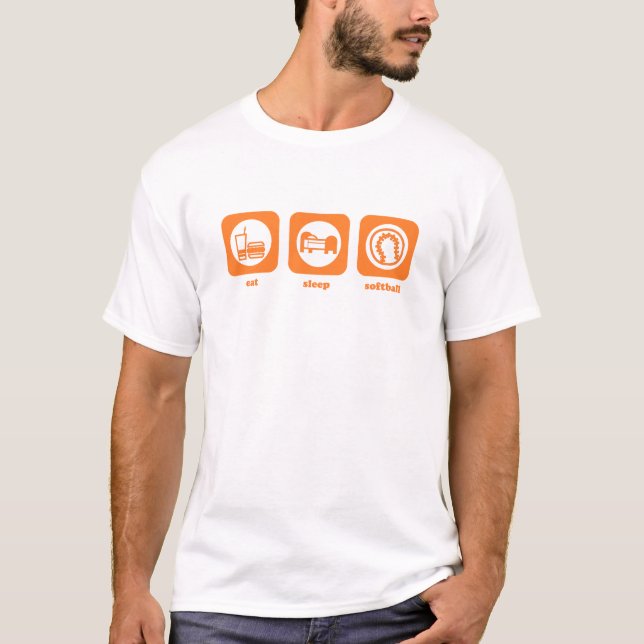 Essen Sie. Schlaf. Softball. T - Shirt (Vorderseite)