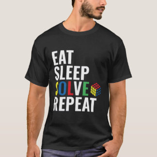 Essen Sie Schlaf Solve Wiederholung kubieren Puzzl T-Shirt