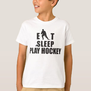 Essen Sie Schlaf-Spiel-Hockey-Kinder T-Shirt