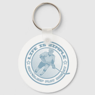 Essen Sie Schlaf-Spiel-Hockey Schlüsselanhänger