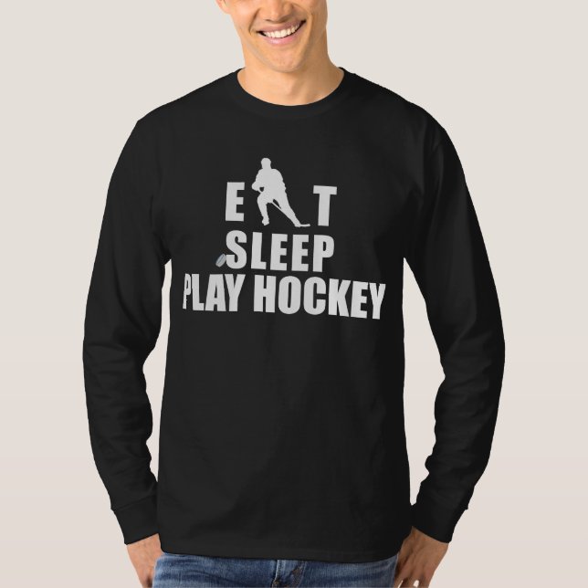 Essen Sie Schlaf-Spiel-Hockey T-Shirt (Vorderseite)