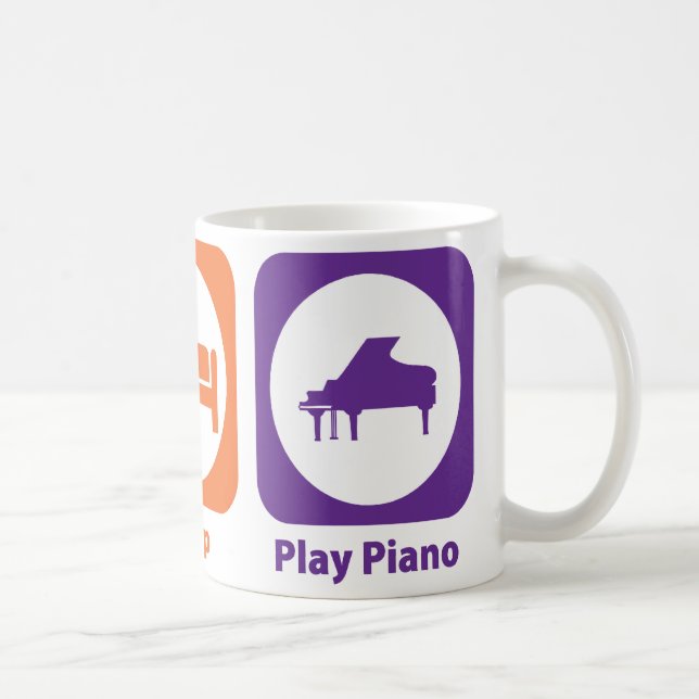 Essen Sie Schlaf-Spiel-Klavier Kaffeetasse (Rechts)