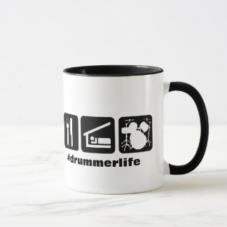 Essen Sie Schlaf-Spiel-Trommel-Ikonen Tasse