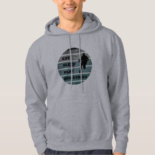 Essen Sie Schlaf spielen Basketball-Retrospieler Hoodie
