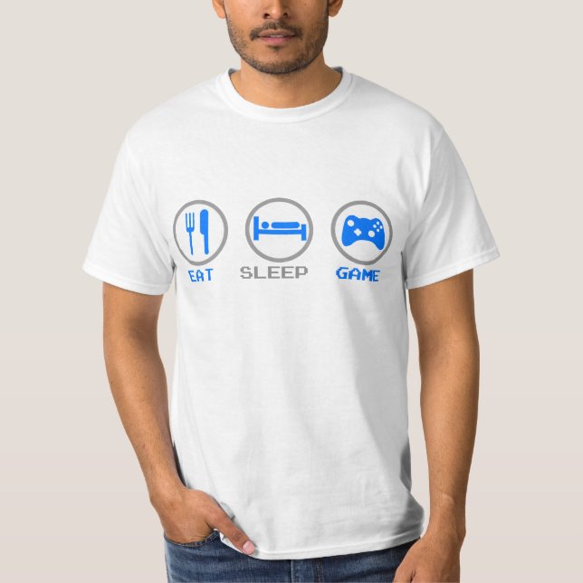 Essen Sie Schlaf-Spielwieder - Gamer, T-Shirt (Vorderseite)