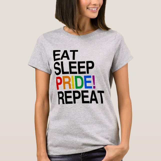 Essen Sie Schlaf-Stolz-Wiederholung T-Shirt (Vorderseite)