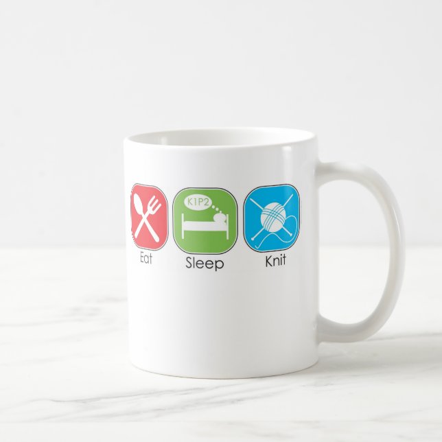 Essen Sie Schlaf-Strick Kaffeetasse (Rechts)