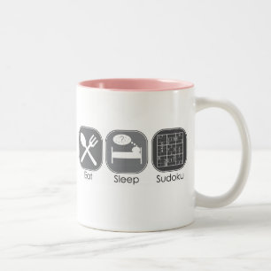 Essen Sie Schlaf Sudoku Zweifarbige Tasse