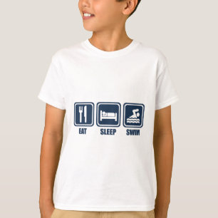 Essen Sie Schlaf Swimmming Wiederholungs-T-Shirt T-Shirt