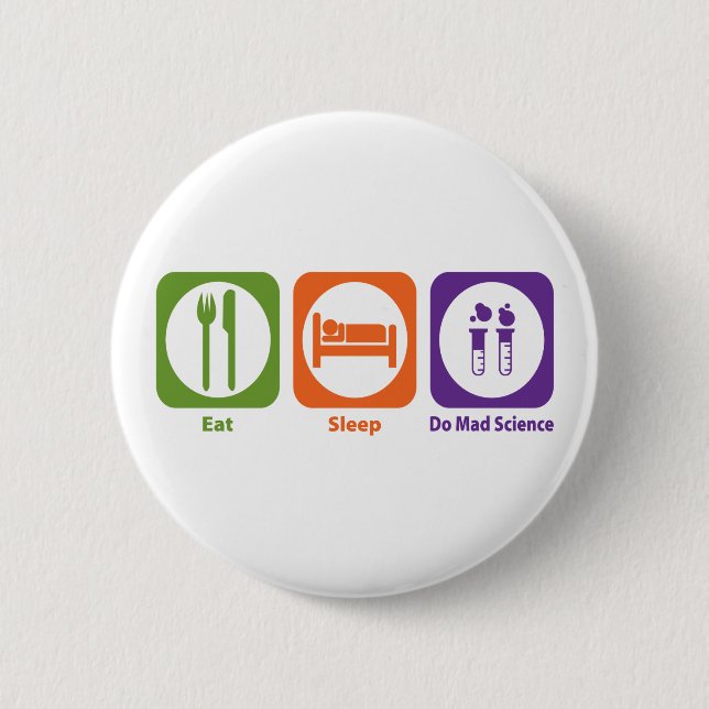 Essen Sie Schlaf tun wütende Wissenschaft Button (Vorderseite)