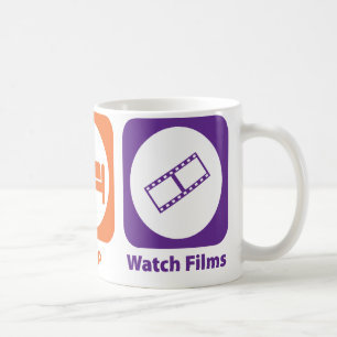 Essen Sie Schlaf-Uhr-Filme Kaffeetasse