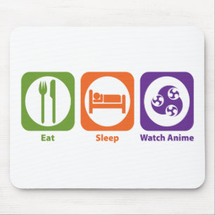 Essen Sie Schlaf-UhrAnime Mousepad