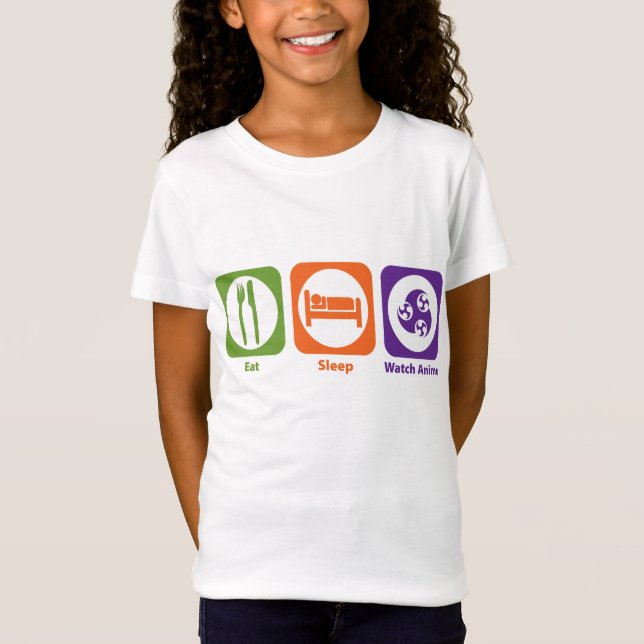 Essen Sie Schlaf-UhrAnime T-Shirt (Vorderseite)