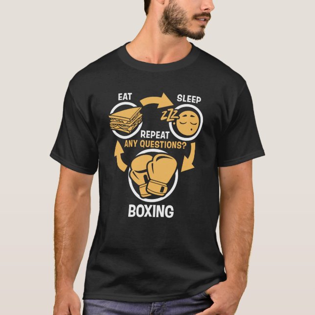 Essen Sie Schlaf-Verpacken-Wiederholung - lustiges T-Shirt (Vorderseite)