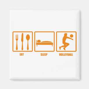 Essen Sie Schlaf-Volleyball Magnet