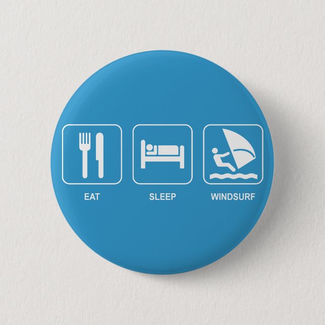 Essen Sie Schlaf Windsurf Knopf Button (Vorderseite)