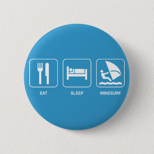 Essen Sie Schlaf Windsurf Knopf Button