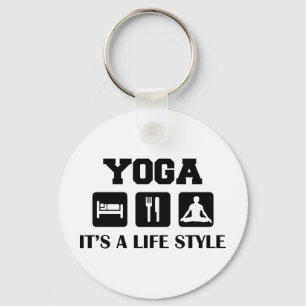 Essen Sie Schlaf-Yoga Schlüsselanhänger