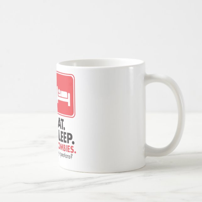 Essen Sie Schlaf-Zombies - Rot Kaffeetasse (Rechts)