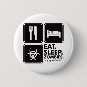 Essen Sie Schlaf-Zombies - Schwarzes Button