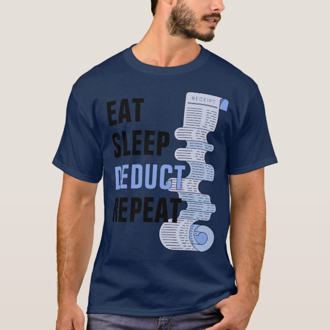 Essen Sie schlafabsetzendes Shirt Wiederholung des (Vorderseite)
