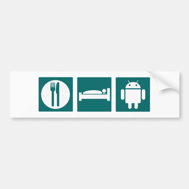 Essen Sie SchlafAndroid Autoaufkleber (Vorne)