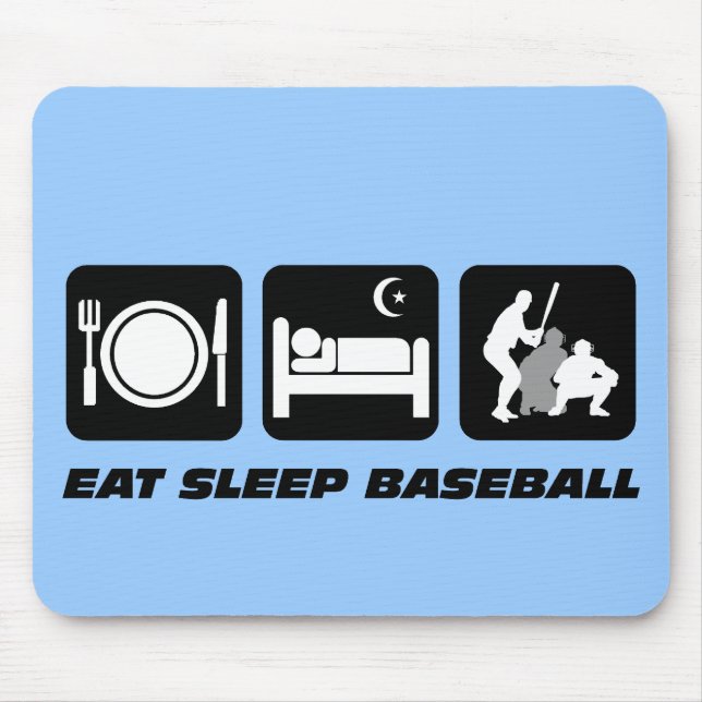 Essen Sie Schlafbaseball Mousepad (Vorne)