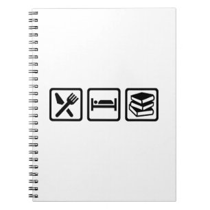 Essen Sie Schlafbücher Notizblock