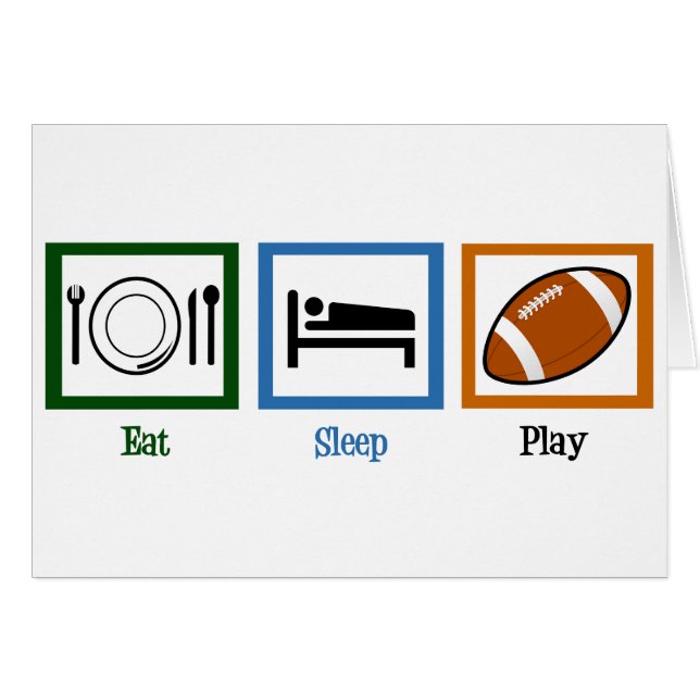 Essen Sie schlafen Play Football Card (Vorderseite (Horizontal))