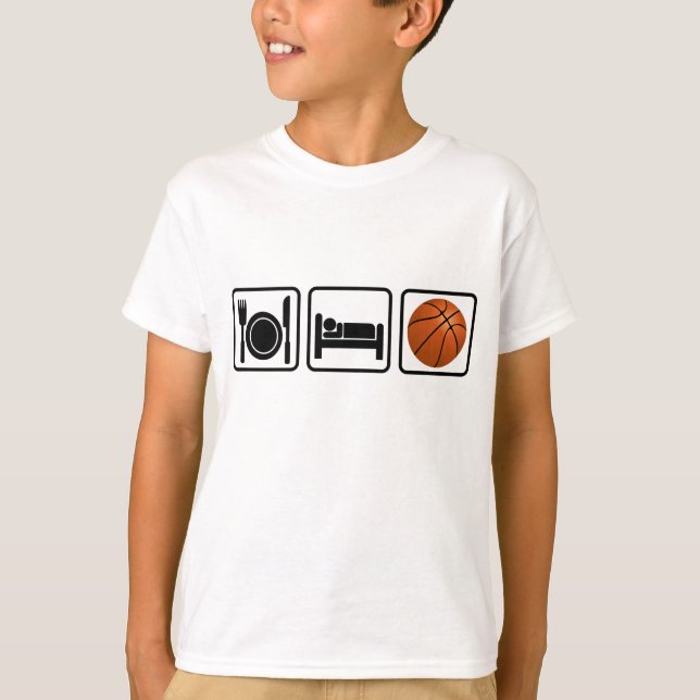 Essen Sie, schlafen Sie, Basketball T-Shirt (Vorderseite)