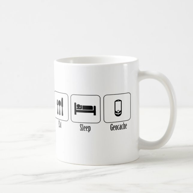 Essen Sie, schlafen Sie, Geocache Kaffeetasse (Rechts)