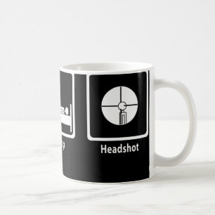 Essen Sie, schlafen Sie, Headshot - FPS Gamer Kaffeetasse