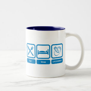 Essen Sie, schlafen Sie, LiveJournal Zweifarbige Tasse