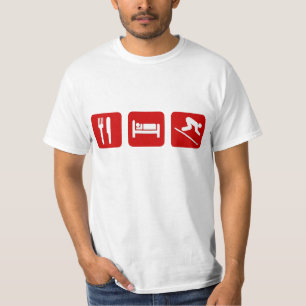 Essen Sie, schlafen Sie Skifahren T-Shirt