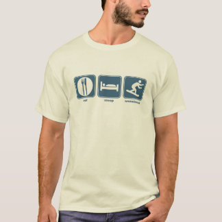 essen Sie, schlafen Sie, Snowboard T-Shirt