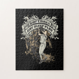 Essen Sie, schlafen Sie, spielen Sie Softball