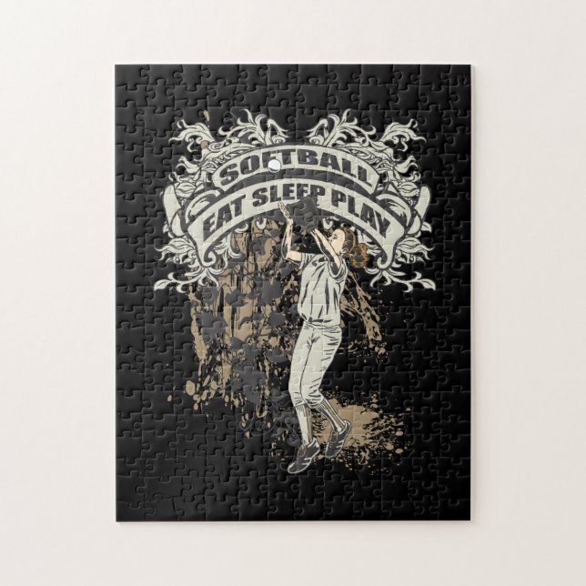 Essen Sie, schlafen Sie, spielen Sie Softball (Vertikal)