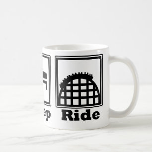 Essen Sie, schlafen Sie u. reiten Sie Kaffeetasse