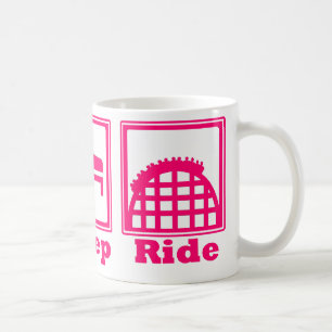 Essen Sie, schlafen Sie u. reiten Sie Kaffeetasse