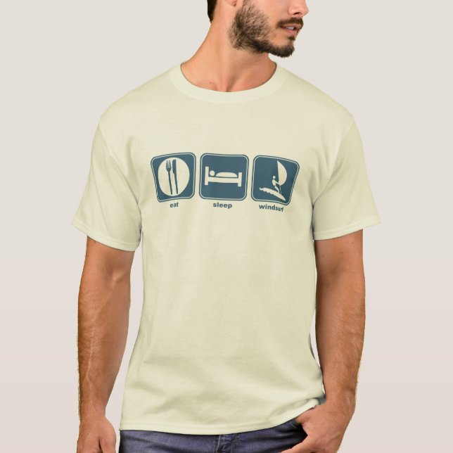 essen Sie, schlafen Sie, windsurf T-Shirt (Vorderseite)