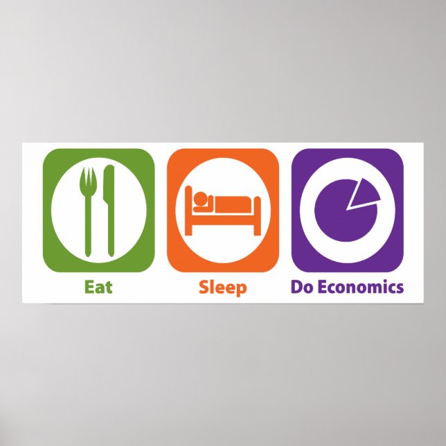 Essen Sie schlafend in der Wirtschaft Poster (Vorne)