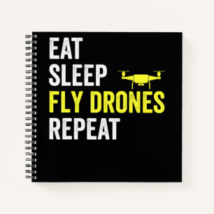Essen Sie schlafende Fly Drones Wiederholen Drone  Notizbuch