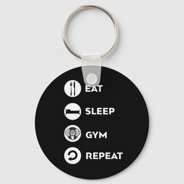 ESSEN SIE SCHLAFGYM WIEDERHOLEN SCHLÜSSELANHÄNGER (Vorderseite)