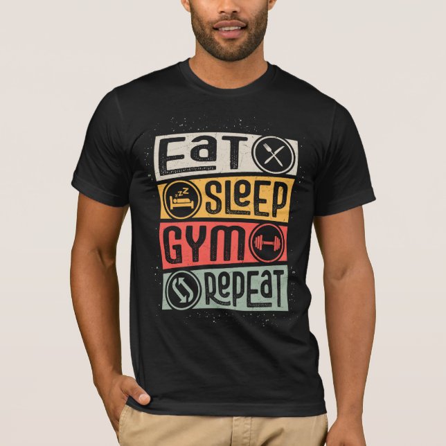 ESSEN SIE SCHLAFGYM WIEDERHOLEN T-Shirt (Vorderseite)