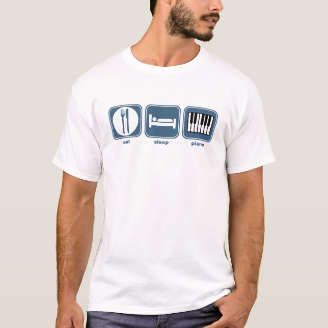 essen Sie Schlafklavier T-Shirt (Vorderseite)