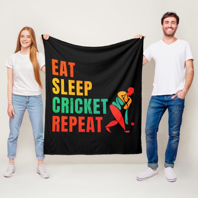 ESSEN SIE SCHLAFKRICKET-WIEDERHOLUNG - KRICKET-LOC FLEECEDECKE (Beispiel)