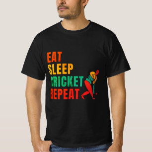 ESSEN SIE SCHLAFKRICKET-WIEDERHOLUNG - KRICKET-LOC T-Shirt
