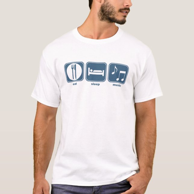 essen Sie Schlafmusik T-Shirt (Vorderseite)