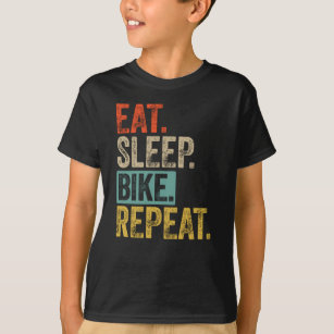 Essen Sie schlafradfahren wiederholen Retro Vintag T-Shirt