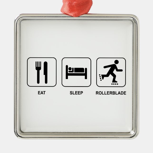 Essen Sie SchlafRollerblade Ornament Aus Metall (Vorne)